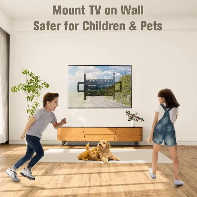 Alt view image 7 of 7 - TV Wall Mount, UL Listed Full Motion Mount Bracket for 42-84 Inch Flat Screen TV, Swivel Articulating Dual Arms, Max VESA 600x400mm and 100 LBS, Fits 16 Stud, US-Based Customer Service