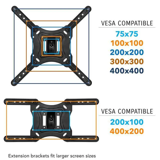 Alt view image 5 of 7 - Full Motion Articulating TV Wall Mount for 2355 Inch LED LCD OLED Flat Screen TVs | Tilt & Swivel Arm Extends 15.6 | VESA 75x75 to 400x400 | 66 lb Capacity | Single Stud Installation