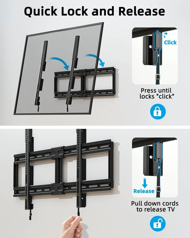 Alt view image 6 of 7 - HOME VISION Ultra Slim Fixed TV Wall Mount 40-100", VESA 800x600, 200 lbs | 0.86" Low Profile Design, Heavy Duty Steel Frame, Supports 200 lbs, Max VESA 800x600, Fits Large Flat TVs