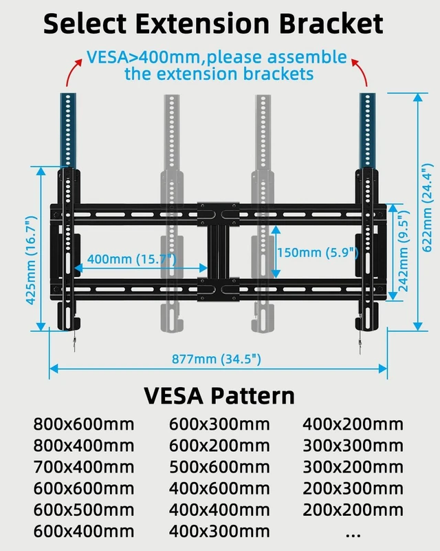 Alt view image 4 of 7 - HOME VISION Ultra Slim Fixed TV Wall Mount 40-100", VESA 800x600, 200 lbs | 0.86" Low Profile Design, Heavy Duty Steel Frame, Supports 200 lbs, Max VESA 800x600, Fits Large Flat TVs