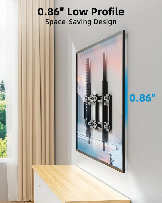 Alt view image 3 of 7 - HOME VISION Ultra Slim Fixed TV Wall Mount 40-100", VESA 800x600, 200 lbs | 0.86" Low Profile Design, Heavy Duty Steel Frame, Supports 200 lbs, Max VESA 800x600, Fits Large Flat TVs