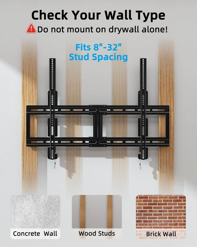 Alt view image 5 of 7 - HOME VISION Ultra Slim Fixed TV Wall Mount 40-100", VESA 800x600, 200 lbs | 0.86" Low Profile Design, Heavy Duty Steel Frame, Supports 200 lbs, Max VESA 800x600, Fits Large Flat TVs