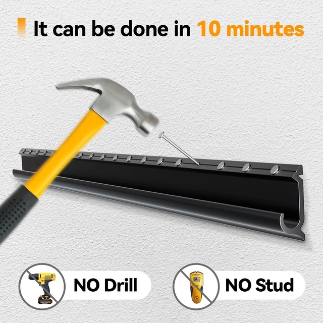 Alt view image 3 of 7 - Studless TV Wall Mount for 32-75 inch TVs, Low Profile, No Drill No Stud Drywall TV Mount Holds up to 150 lbs, Easy to Install for Bedroom Living Room, Includes Level & Mounting Hardware