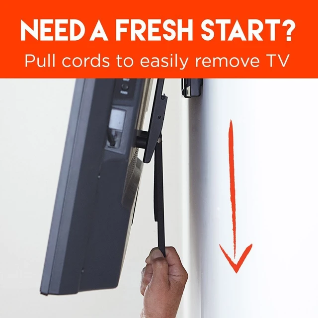 Alt view image 3 of 7 - SlimView TV Wall Mount for 32" to 80" TVs - 1.25" Low Profile with Pull String Locking System for Cable Access & Included Hardware for DIY Easy Install (Pack of 2)