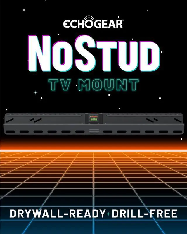 Alt view image 2 of 7 - No Stud TV Mount for Drywall - Slim No Drill Design Holds TVs Up to 100lbs with Nails - Easy Studless Install with No Drill Needed