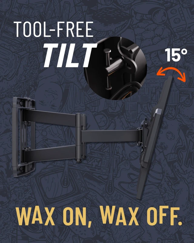 Alt view image 6 of 7 - MaxMotion TV Wall Mount for Large TVs 42" to 90" - Full Motion Has Smooth Swivel, Tilt, & Extension - Universal Design Works with Samsung, Vizio & More - Includes Hardware & Drill Template