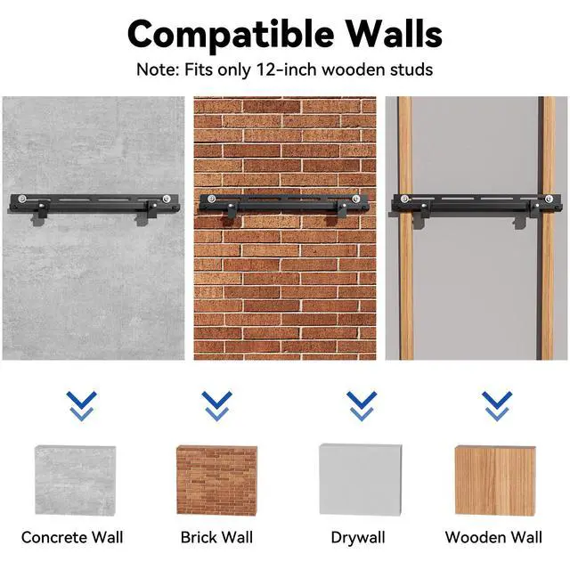 Alt view image 3 of 6 - Small TV Mount for 12 to 55 Inch TVs | 1.1" Low Profile, Universal TV Bracket, up to 100 Lbs, Fits All Walls, Include All Hardware, Fit 32" 40" 43" 50" 55" Screen