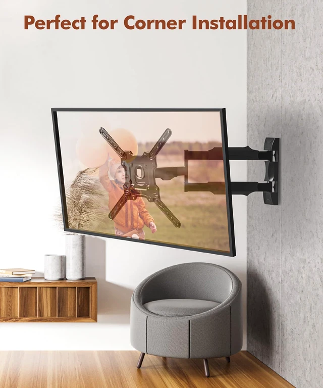 Alt view image 6 of 6 - 28.3" Long Arm TV Wall Mount for Most 26-65 Inch TV | Corner Wall Mount TV Bracket With Extension Arm Articulating, Swivel and Tilt, Max VESA 400x400mm and Up to 80 lbs