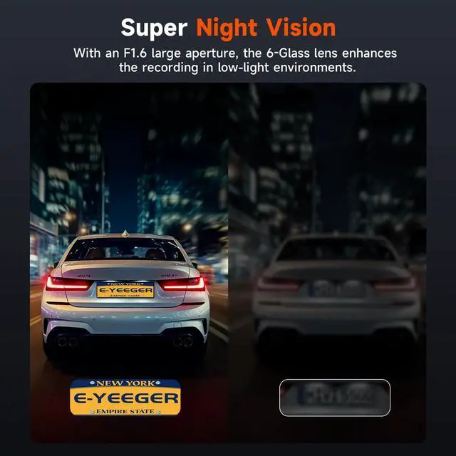 Alt view image 4 of 7 - Dash Cam Front and Rear, 4K+1080P Dual Channel Dash Camera for Cars with Night Vision, Mini Car Camera with 1.97 IPS Screen, G-Sensor, 24H Parking Mode, Loop Recording 32GB Card Included
