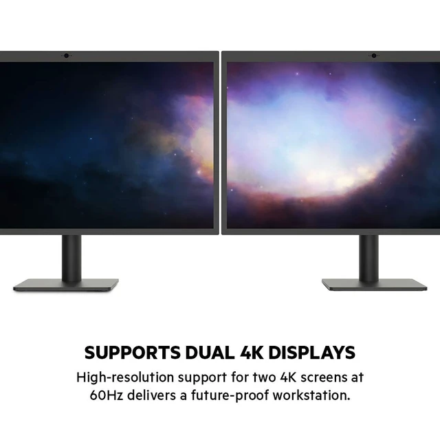 Alt view image 5 of 7 - Thunderbolt 3 Docking Station + TB Cable 0.8M dual 4K display, USB-C dock, MacBook, laptop expansion, ethernet, USB-A ports, home office