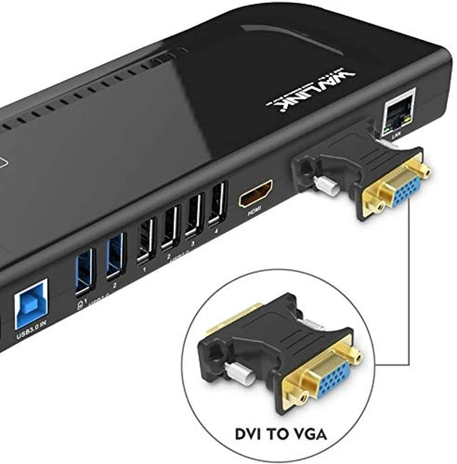 Alt view image 6 of 7 - Universal Docking Station Dual 1080P Monitor for Mac, Windows Displaylink Dock For USB 3.0/USB-C Laptop, with DVI HDMI VGA Gigabit Ethernet, Audio, 6 USB Ports for Workstation