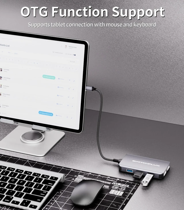 Alt view image 4 of 7 - Laptop Docking Station Dual Monitor, USB C to Dual HDMI Adapter | 6 in 1 USB C Hub with 4K60Hz HDMI,3USB Port,100WPD Charging Ports,Compatible for MacBook Air/Pro,iPad Pro,Dell XPS