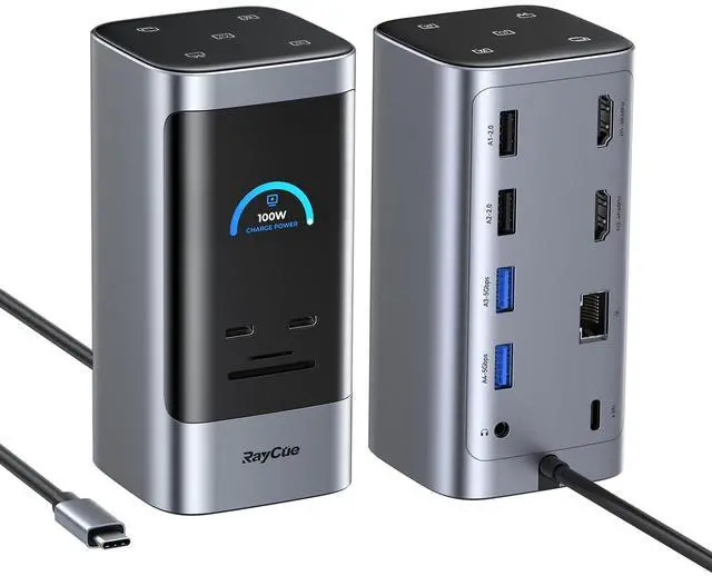 Main image of 14 in 1 Docking Station Dual Monitor, 2 * 4K HDMI, 6 USB Ports, 5 Shortcut Button, 1Gbps Ethernet, PD3.0(No Power Adapter), Laptop Docking Station for Dell/HP/Lenovo/Asus/Acer/Mac
