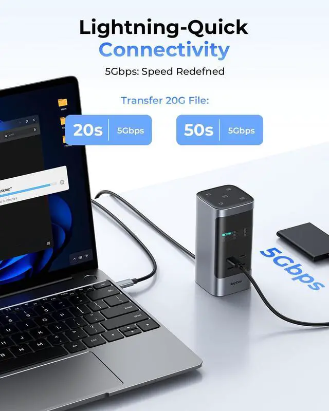 Alt view image 6 of 7 - 14 in 1 Docking Station Dual Monitor, 2 * 4K HDMI, 6 USB Ports, 5 Shortcut Button, 1Gbps Ethernet, PD3.0(No Power Adapter), Laptop Docking Station for Dell/HP/Lenovo/Asus/Acer/Mac
