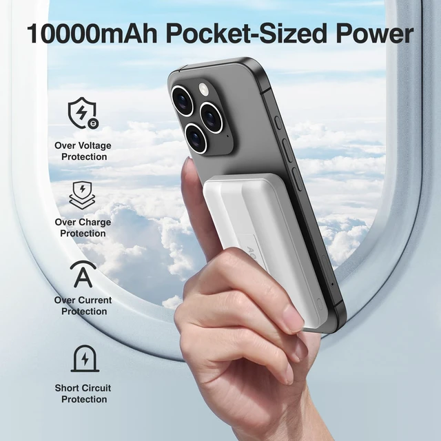 Alt view image 5 of 6 - for MagSafe Portable Charger, 10000mAh Magnetic Charger for iPhone | Power Bank with Stand, 22.5W Fast Charging, LED Display, Wireless Battery Pack for iPhone 17/16/15/14/13/12, Travel Essential