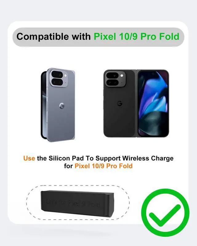 Alt view image 3 of 7 - 3 in 1 Wireless Charger for Google Pixel Watch 3/2, for Pixel 10 9/Pro/Pro XL/Fold,Buds Pro 2/Pro,Fitbit Versa 4/3,Wireless Charging Station for Multiple Devices (Not for Google Watch 4/1)