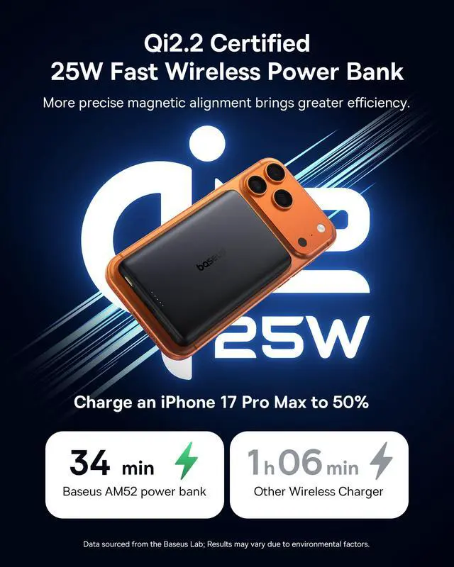 Alt view image 3 of 7 - Picogo AM52 MagSafe Power Bank, Qi2.2 25W 10,000mAh Magnetic Portable Charger, 0.6" Slim 45W USB-C Fast Charging Alloy Wireless Battery Pack, Travel Essential for iPhone 17/16/15/14/13/12 Only