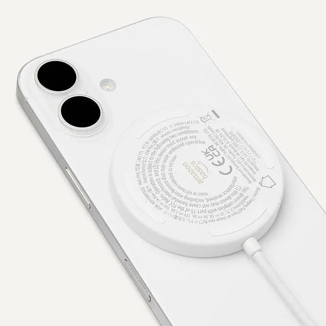 Alt view image 3 of 5 - 25W Qi2.2 Certified Wireless Charging Pad, MagSafe Compatible for iPhone 17/16/15/14/13/12, Magnetic Compatible for Android, Google Smartphones, White (Adapter Not Included)