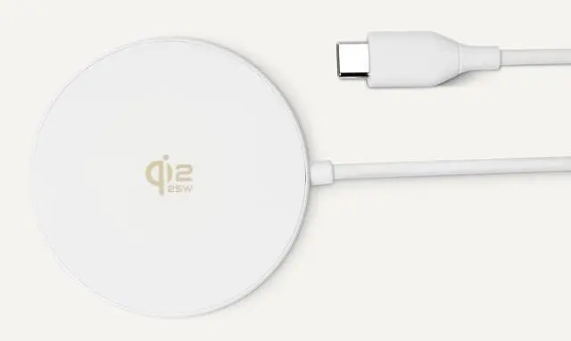 Alt view image 4 of 5 - 25W Qi2.2 Certified Wireless Charging Pad, MagSafe Compatible for iPhone 17/16/15/14/13/12, Magnetic Compatible for Android, Google Smartphones, White (Adapter Not Included)