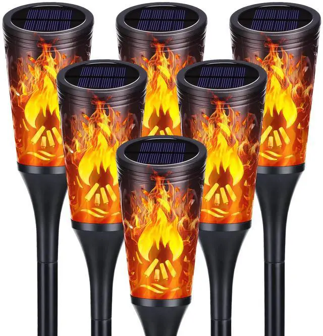Main image of Solar Lights Outdoor, 6 Pack Solar Torch Lights with Flickering Flame, IP65 Waterproof Yard Lights Landscape Decoration Lighting for Outside Garden Lawn Pathway Patio Decorations