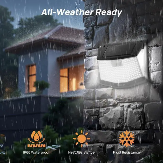 Alt view image 6 of 7 - 248 LED Outdoor Solar Lights & Motion Sensor 6 Pack, 300° Angle & 3 Lighting Modes Solar Lights Outdoor Waterproof, Solar Powered Security Flood Wall Lights IP66 for Outside/Yard Fence/Garden