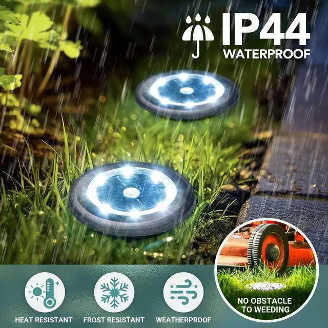 Alt view image 5 of 7 - 10 Pack Small Solar Ground Lights, Pathway Lights Cool White