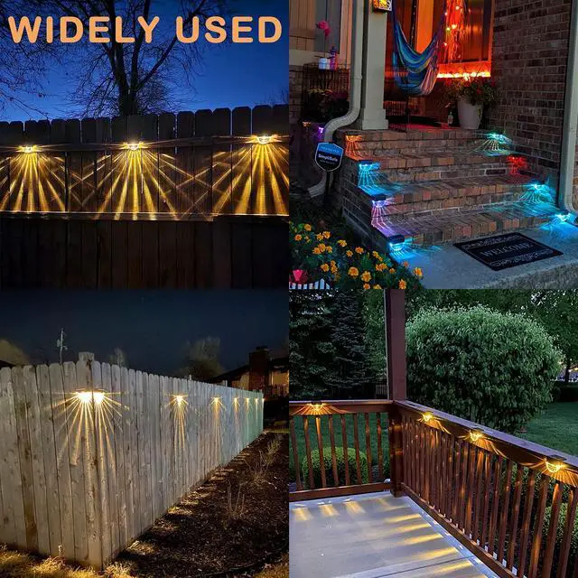 Alt view image 2 of 6 - Solar Deck Lights, 6 Pack Waterproof LED Solar Step Light Outdoor, Fence Lights Solar Powered for Outside, Garden, Patio, Stairs,Yard,10 Lumens, Warm White/Color Changing Lighting