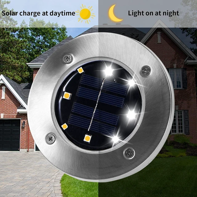 Alt view image 4 of 7 - Solar Lights Outdoor Waterproof, Cold White, 16 Pack Ground Lights Solar Powered Lights Outdoor Solar Disk Light Landscape Light for Deck Step Patio Yard Pathway Walkway Driveway Garden