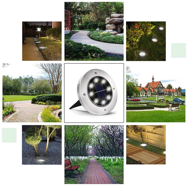 Alt view image 6 of 7 - Solar Lights Outdoor Waterproof, Cold White, 16 Pack Ground Lights Solar Powered Lights Outdoor Solar Disk Light Landscape Light for Deck Step Patio Yard Pathway Walkway Driveway Garden
