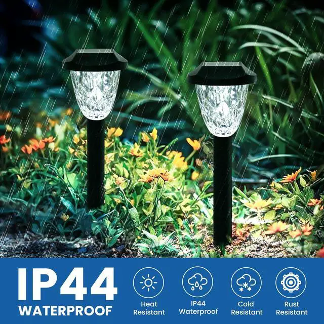 Alt view image 5 of 7 - Solar Pathway Lights, 8 Pack Outdoor Waterproof | Elegant pattern auto on/off dusk to dawn. Perfect for yard, garden, walkway, driveway, lawn. 8-pack landscape set