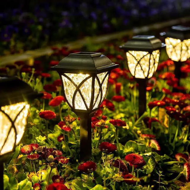 Main image of 6 Pack Solar Lights Outdoor Waterproof, LED Solar Garden Lights | Outdoor Decorations, Garden Decor for Yard, Patio, Landscape, Planter, Walkway (Warm White)