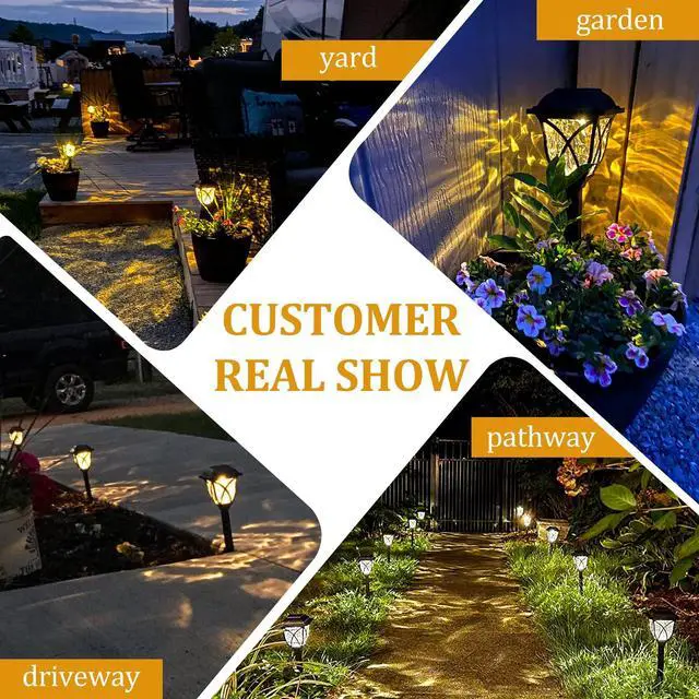 Alt view image 2 of 7 - 6 Pack Solar Lights Outdoor Waterproof, LED Solar Garden Lights | Outdoor Decorations, Garden Decor for Yard, Patio, Landscape, Planter, Walkway (Warm White)