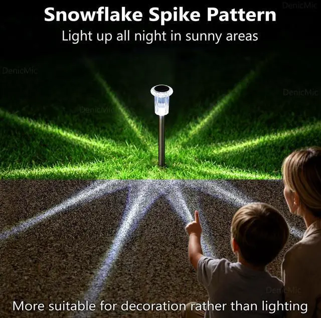 Alt view image 6 of 7 - Solar Lights Outdoor Waterproof 10 Pack Pathway Lights Cool White