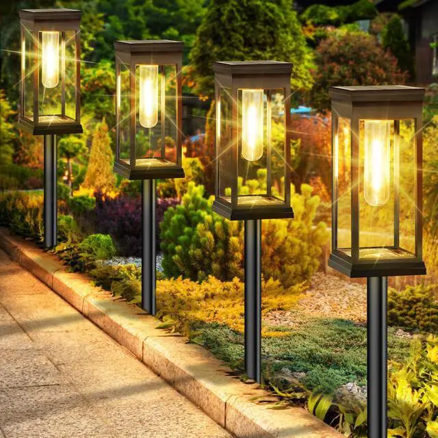 Main image of 8-Pack Solar Pathway Lights Outdoor, Landscape Lights Warm White | Upgraded Large Size & Bright LED, Auto ON/OFF, IP65 Waterproof, Easy Installation, Solar Powered Lights for Garden Walkway