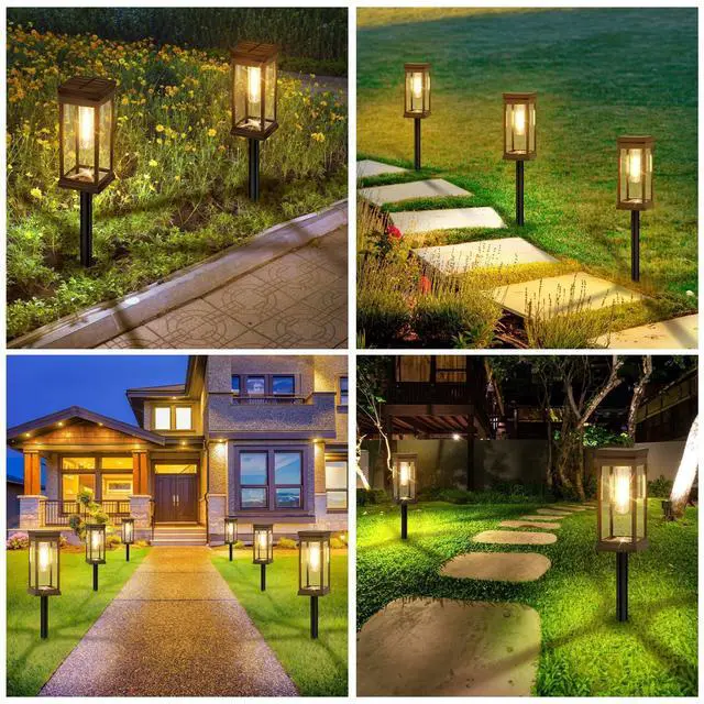 Alt view image 7 of 7 - 8-Pack Solar Pathway Lights Outdoor, Landscape Lights Warm White | Upgraded Large Size & Bright LED, Auto ON/OFF, IP65 Waterproof, Easy Installation, Solar Powered Lights for Garden Walkway