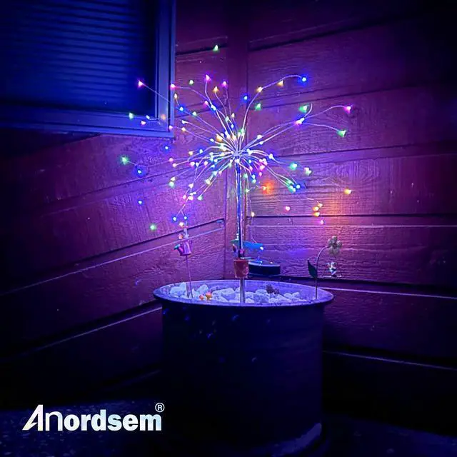 Alt view image 2 of 7 - Solar Garden Lights Outdoor: Bendable Copper Wire with 120 LED Firework Beads - Colorful Waterproof DIY Fairy Decoration for Yard Pathway Patio - Gifts for Women Mom Homeowners