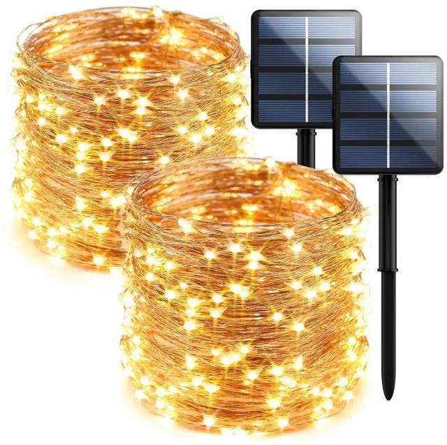 Main image of 2-Pack 200 LED Solar Fairy Lights Outdoor,8 Modes Solar String Lights | Upgraded Oversize Lamp Beads & Super Bright Solar String Lights Outoor,Solar Lights for Garden Patio Decorations