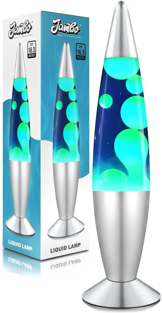 Main image of 16" Beautiful Lamp- Blue with Yellow/Green Wax, Relaxing Liquid Light, Night Light Nightlight, Home Decor Living Room Office Bedroom Lamp for Adults Teens Kids, Magma Motion