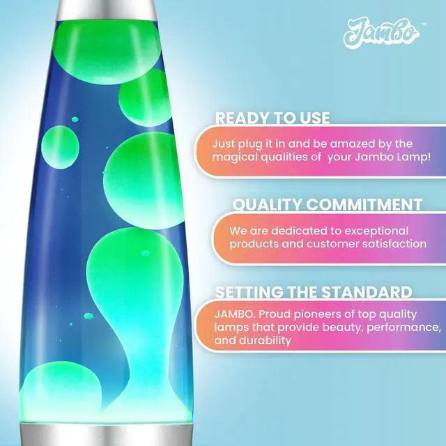 Alt view image 3 of 7 - 16" Beautiful Lamp- Blue with Yellow/Green Wax, Relaxing Liquid Light, Night Light Nightlight, Home Decor Living Room Office Bedroom Lamp for Adults Teens Kids, Magma Motion