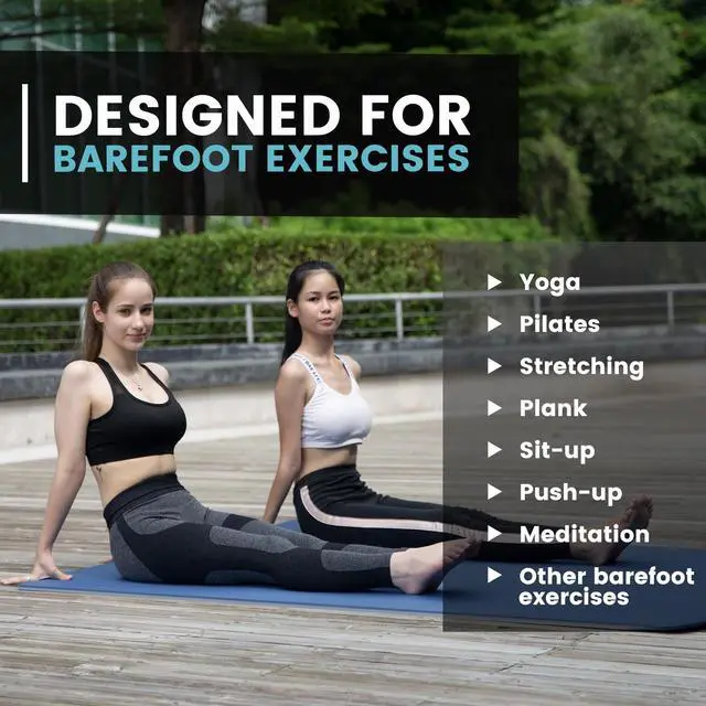 Alt view image 7 of 7 - Large Yoga Mat for Men and Women - 6'x4'x10mm, Extra Thick TPE Fitness Mat for Home Gym Workout, Non-Slip, Exercise Mat for Yoga, Pilates, Stretching, Meditation