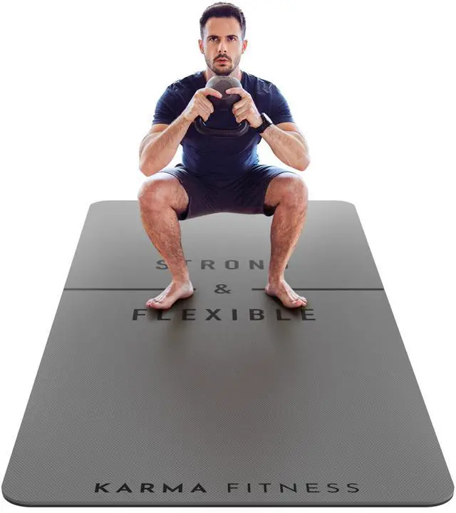 Main image of Large Exercise Mat Extra Thick 10mm Workout Mat (72"x32") Non-Slip TPE Yoga Mat for Women & Men Pilates, HIIT, Fitness & Home Gym Mat Includes Free Carry Bag (Dark Grey)