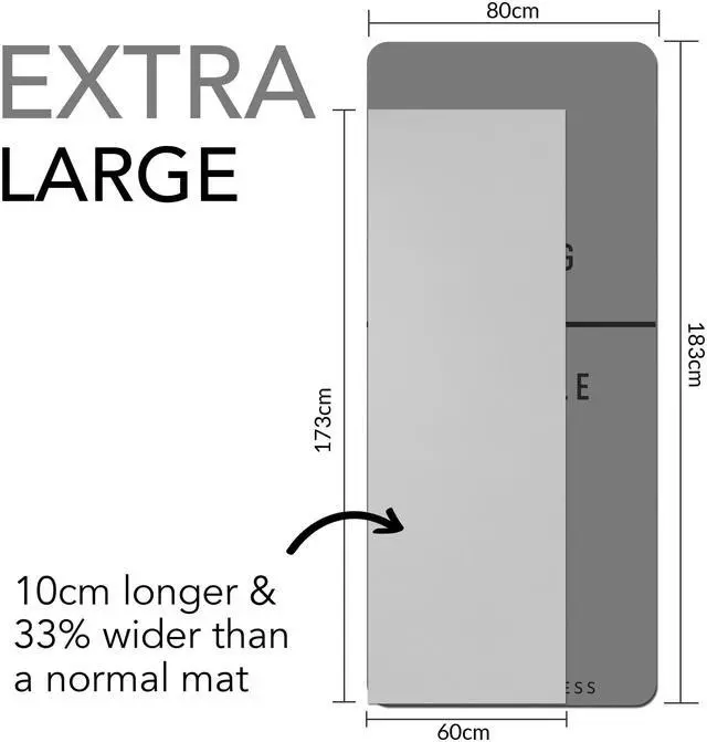 Alt view image 4 of 7 - Large Exercise Mat Extra Thick 10mm Workout Mat (72"x32") Non-Slip TPE Yoga Mat for Women & Men Pilates, HIIT, Fitness & Home Gym Mat Includes Free Carry Bag (Dark Grey)