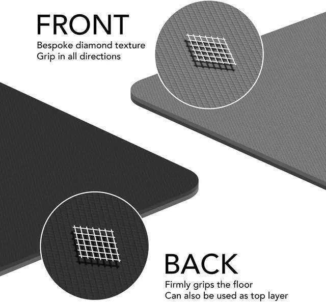 Alt view image 5 of 7 - Large Exercise Mat Extra Thick 10mm Workout Mat (72"x32") Non-Slip TPE Yoga Mat for Women & Men Pilates, HIIT, Fitness & Home Gym Mat Includes Free Carry Bag (Dark Grey)