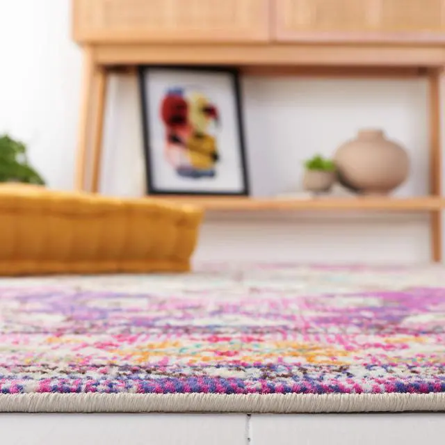 Alt view image 2 of 6 - Monaco Collection Area Rug - 3' x 5', Violet & Light Blue, Non-Shedding & Easy to Clean, Distressed Medallion Design, Ideal for Living Room, Bedroom, Dining Space (MNC243L)