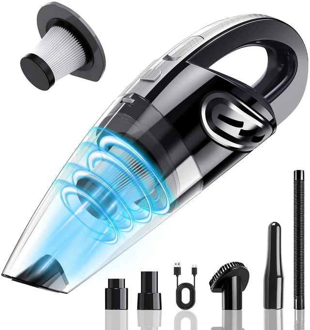 Main image of KIETRIX Handheld Vacuum Cordless, 15000Pa Powerful Car Vacuum Cleaner - 7800mAh Rechargeable Portable Mini Vacuum with 70000RPM Motor, 5 Nozzles, Low Noise, Washable Filter, for Car, Home, Office, Pet