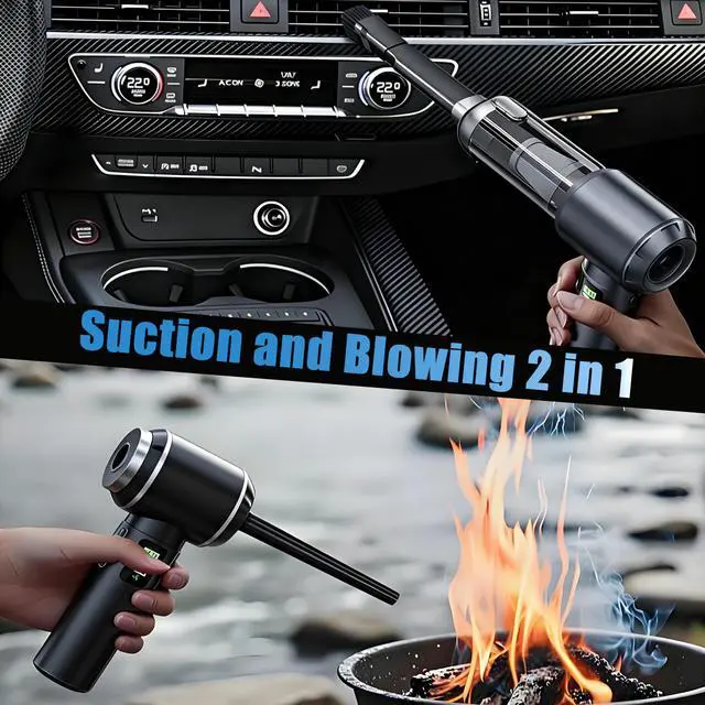 Alt view image 2 of 7 - Car Vacuum Portable Cordless,20000Pa Suction Power Handheld Vacuum Ideal for Quick Cleaning in Cars, Homes, and Offices,with Washable Filter and Replaceable Nozzle,Type-C Charging,Silver&Gray