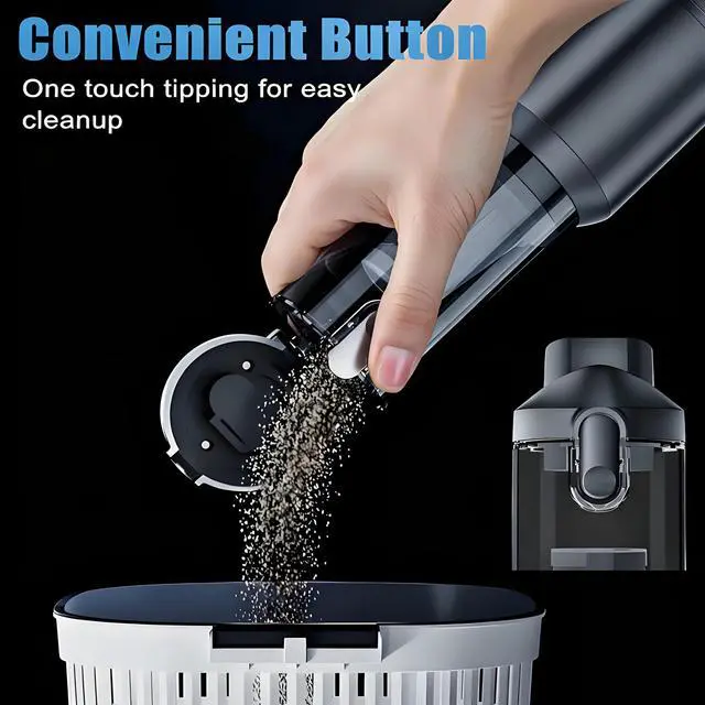 Alt view image 4 of 7 - Car Vacuum Portable Cordless,20000Pa Suction Power Handheld Vacuum Ideal for Quick Cleaning in Cars, Homes, and Offices,with Washable Filter and Replaceable Nozzle,Type-C Charging,Silver&Gray