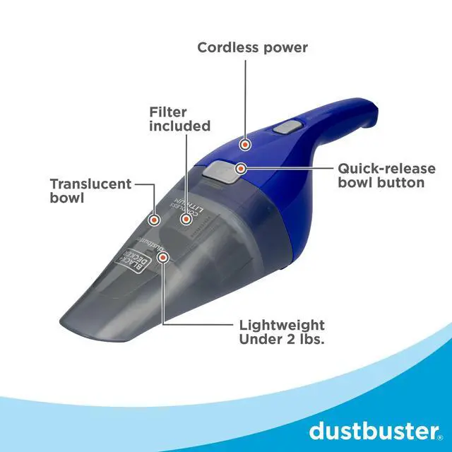 Alt view image 3 of 7 - QuickClean Cordless Handheld Vacuum, Home and Car Vacuum with Charger (HNVC115J22)