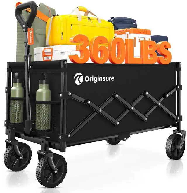 Main image of Collapsible Wagon Cart Foldable - Lightweight Portable Heavy Duty Folding Beach Wagons with Wheels - Outdoor Utility Carts for Grocery, Camping, Shopping, Sports, Garden with Large Capacity