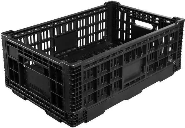 Main image of Collapsible Storage Bin Containe52 Liter Transferheavy duty Black plastic storage box,milk crates heavy duty Transit storage (1)